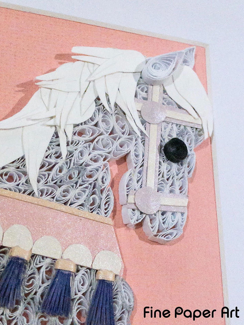 Thumbnail: Quilled Carousel Horse Framed Art, 6” x 8” frame