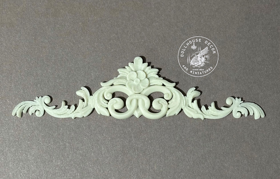 Thumbnail: Regency scroll centre appliqué with carved detail bone white