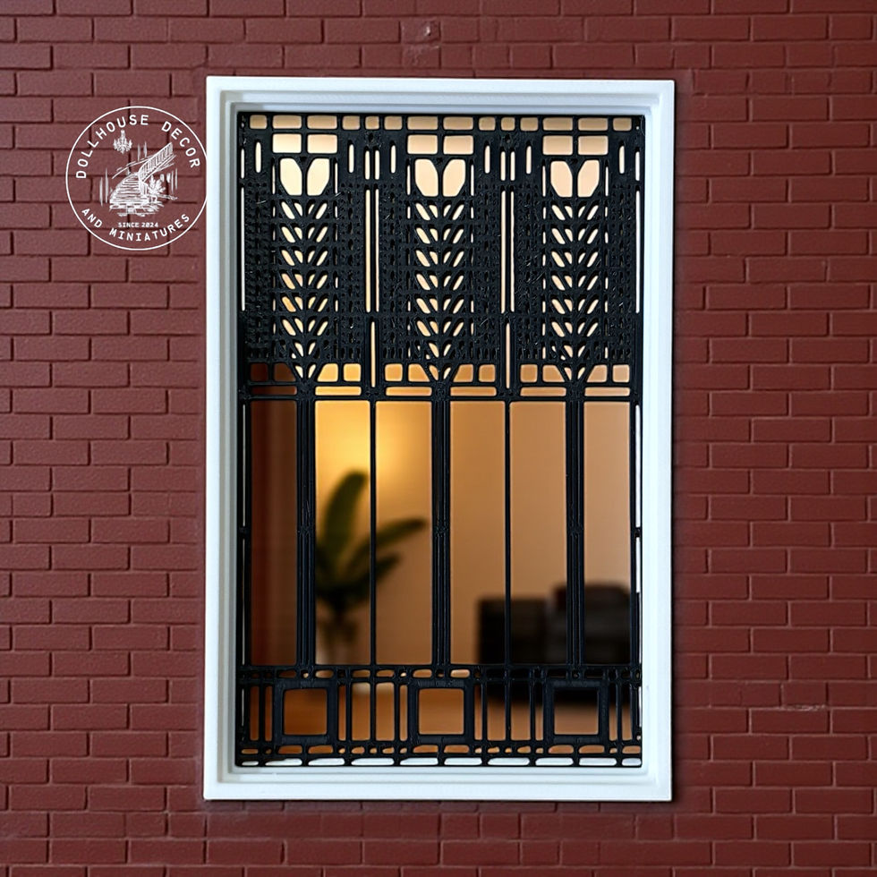 Thumbnail: 1:12 Geometric Lattice Stained glass window in use