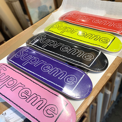 Supreme KAWS Chalk Logo Skateboard SS21 52 Store
