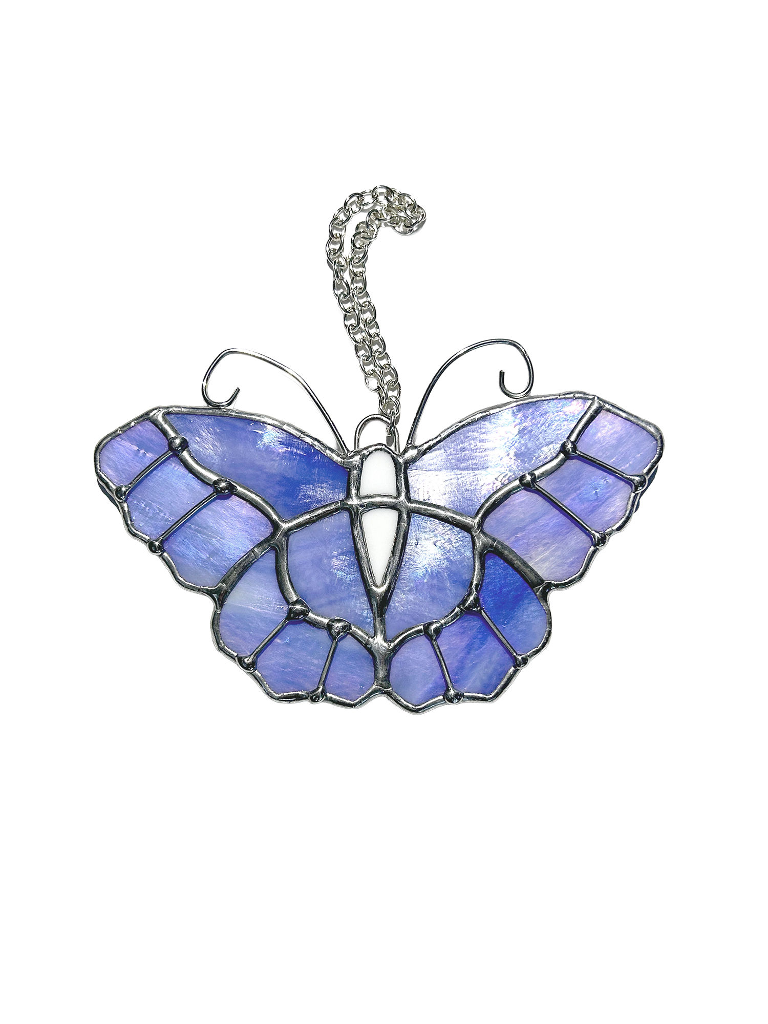 Lavender Wings Butterfly Stained Glass Suncatcher