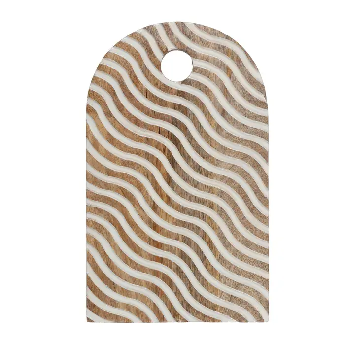 Koby Carved Wood Board 22x36cm Nat/White