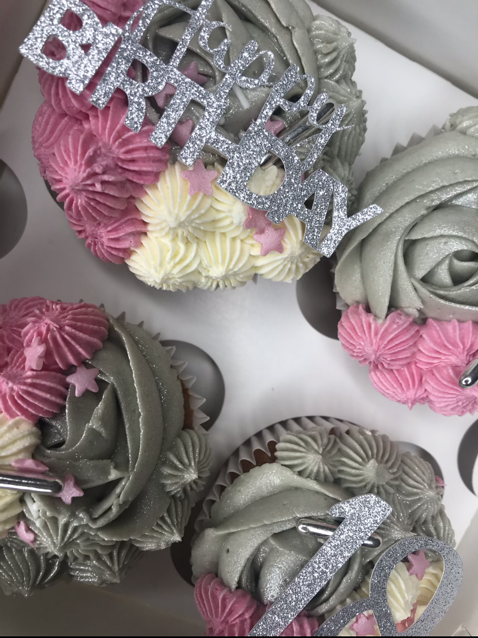 Thumbnail: Pale pink, white and silver cupcakes 
