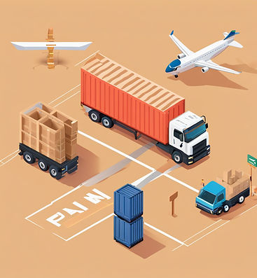 simple plane export process with a plane, truck, and delivery.jpg