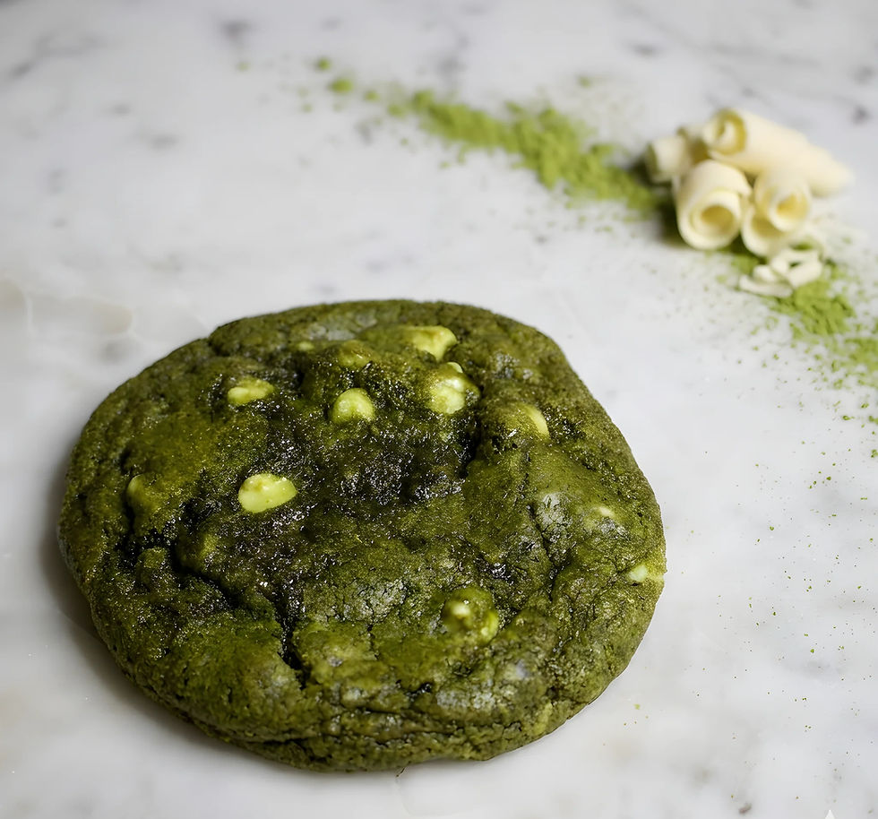 Matcha cookie with white chocolate chips
