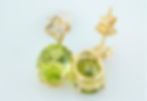 Thumbnail: 14k peridot and diamond dangle earrings