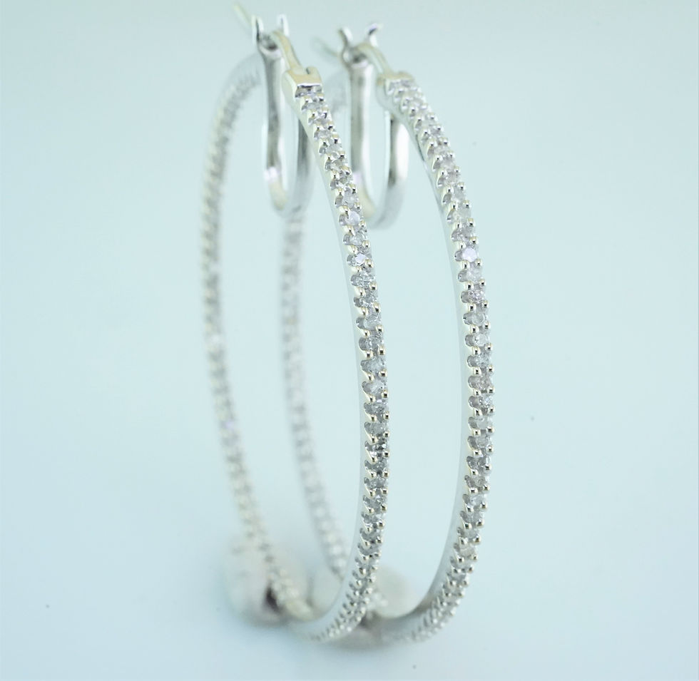 10k diamond inside out hoop earrings