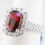 Thumbnail: 18k natural heated pigeons blood Mozambique Ruby and diamond ring