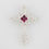 Thumbnail: 14k natural ruby and diamond invisible set cross pendant