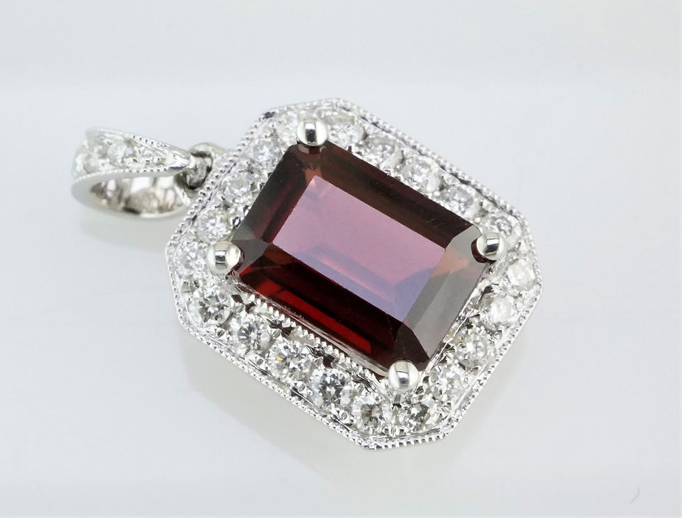 Thumbnail: 18k garnet and diamond pendant