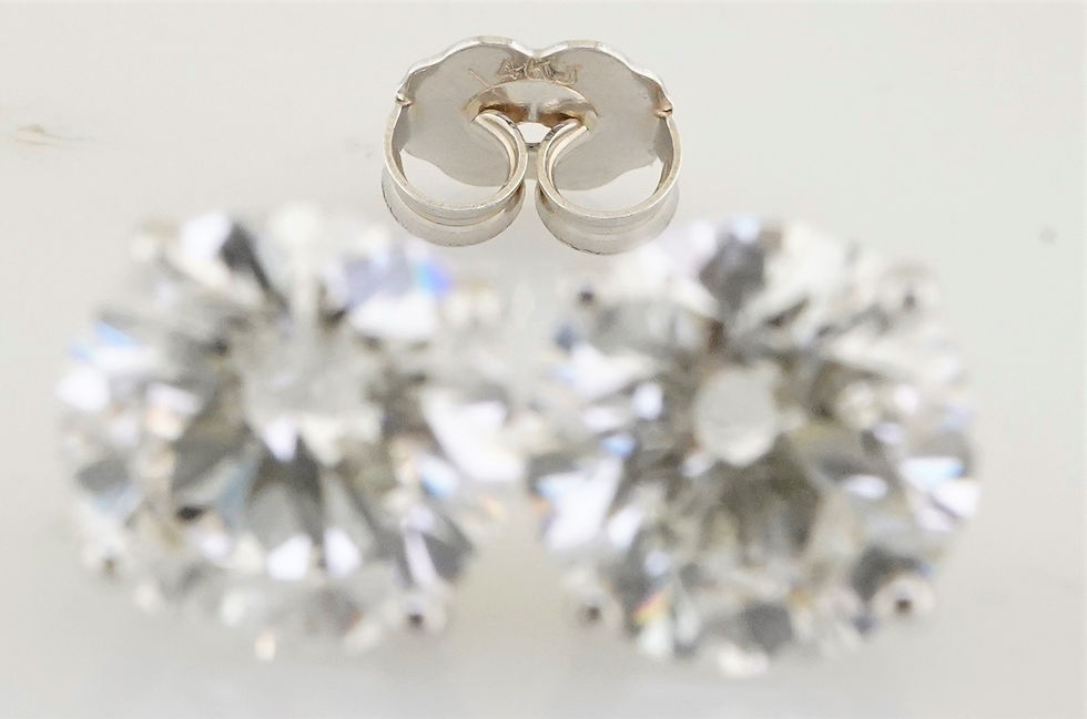 Thumbnail: 14k 4ctw IGI certified lab grown diamond studs 