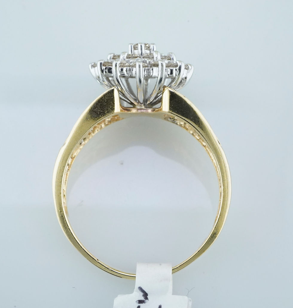 Thumbnail: 10k natural diamond cluster ring