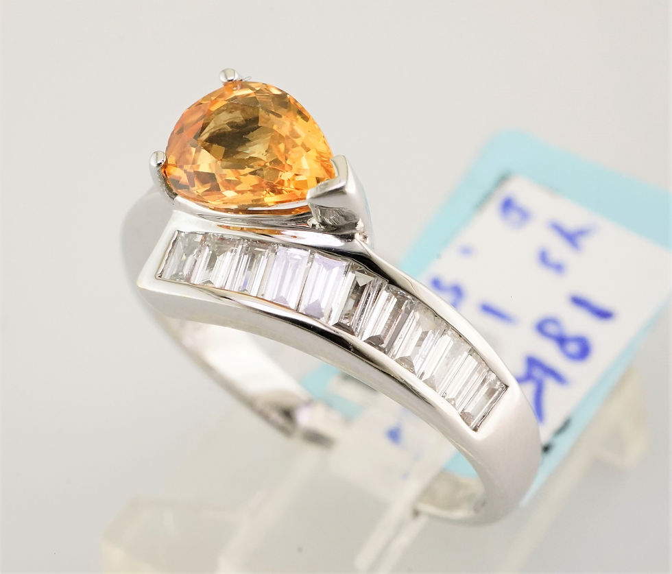 Thumbnail: 18k yellow sapphire and diamond bypass style ring