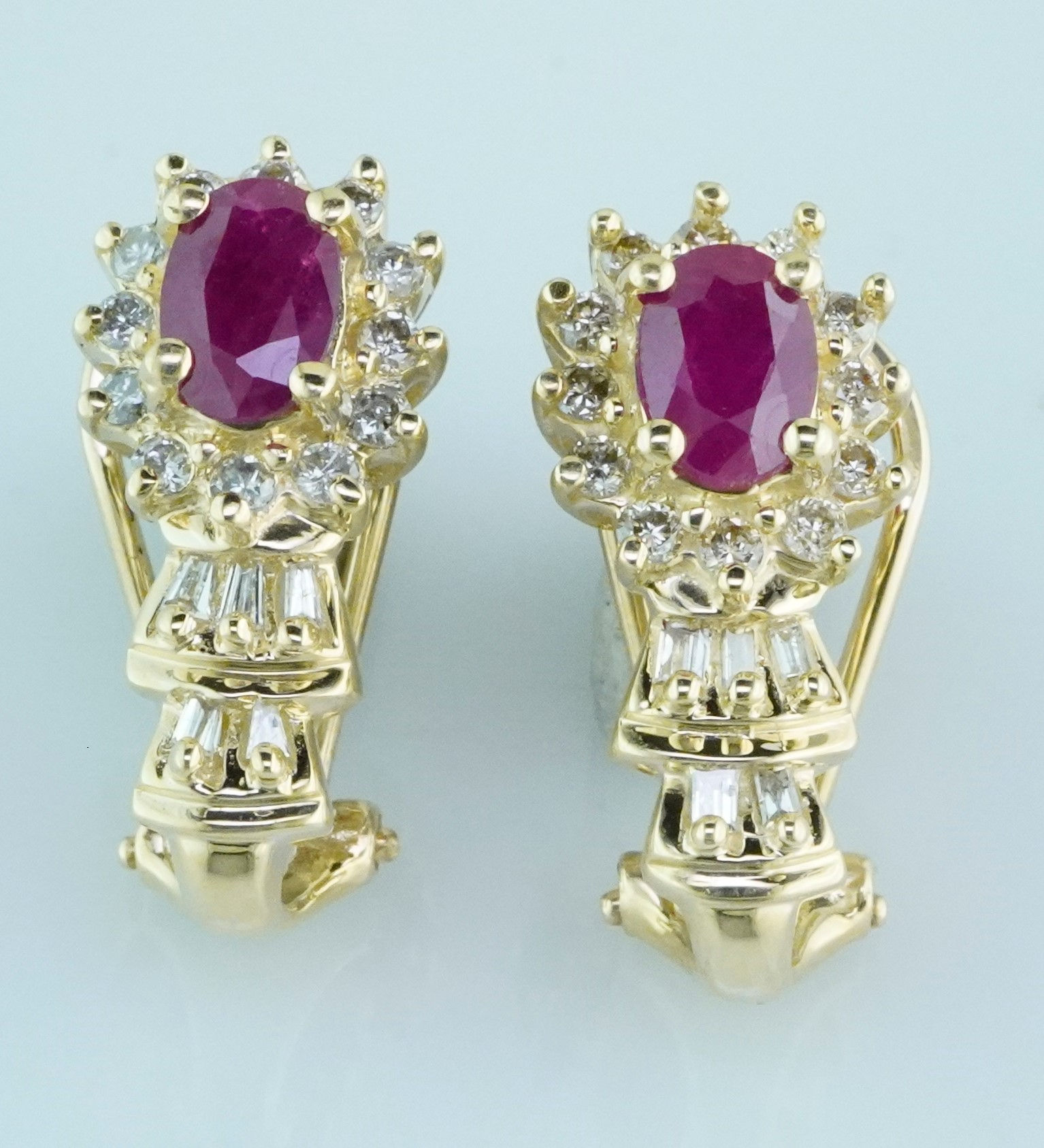 14k ruby and diamond earrings
