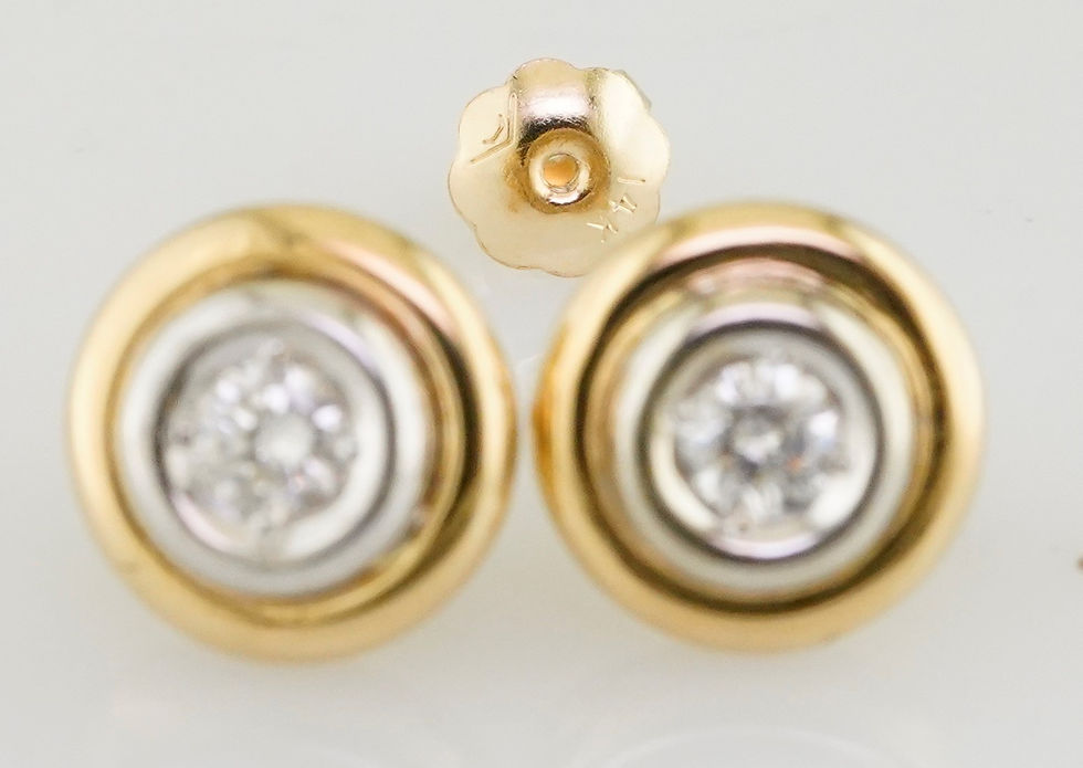 Thumbnail: 14k natural diamond screw back stud earrings