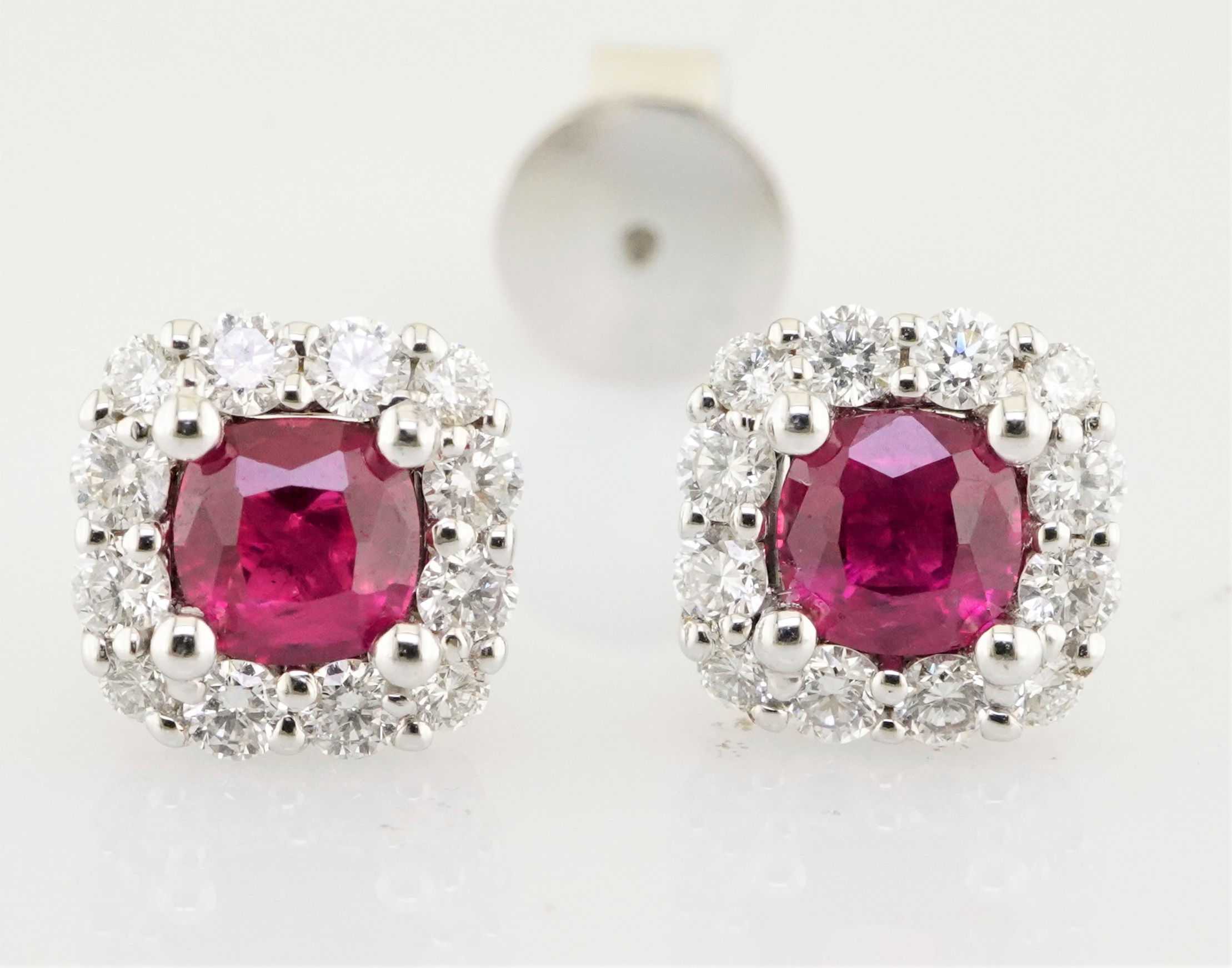 18k ruby and diamond stud earrings