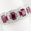 Thumbnail: 18k natural ruby and diamond 5 stone halo style band
