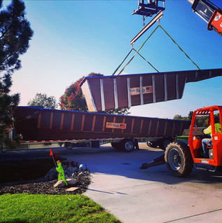 offloading a D24 fiberglass pool in the town of Scott, WI