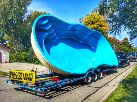 Leisure Pools Riveira Fiberglass Pool in Green Lake WI
