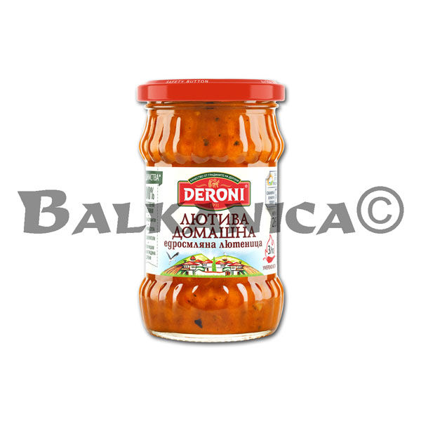 Salsa Lyutenitsa Casera Picante Molida Grueso Deroni 260 G