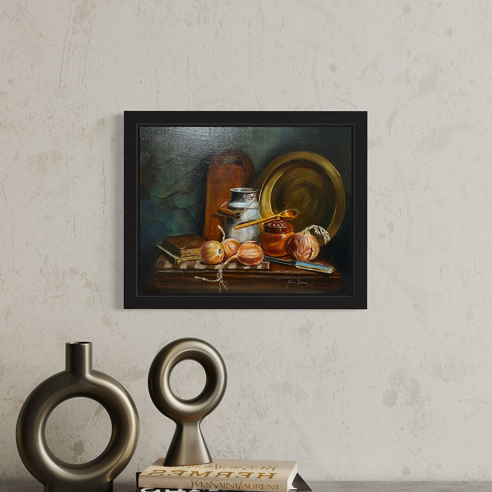 Thumbnail: Classic Still Life with Onions | Original  Oil Painting