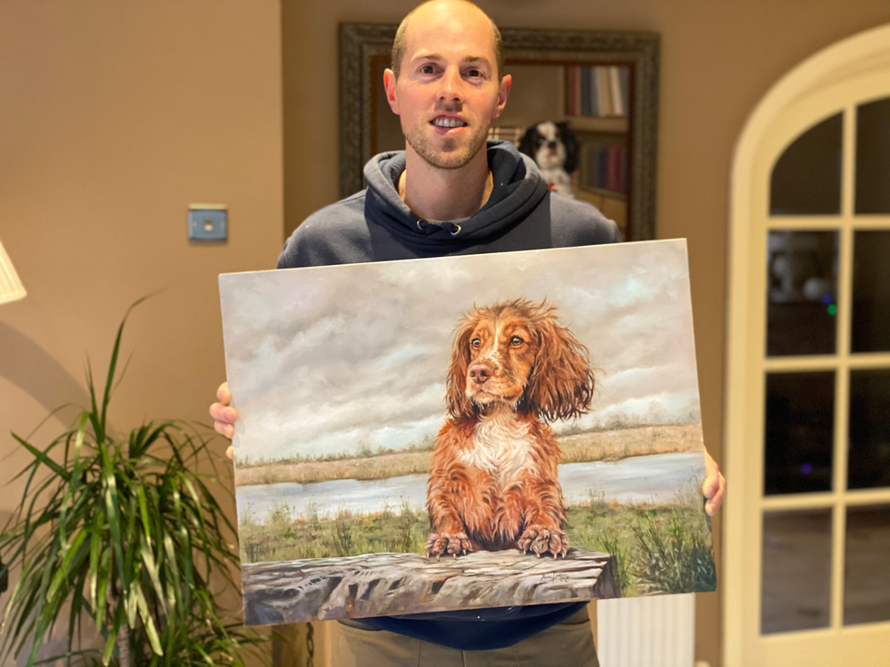 Portrait of Marlee springer spaniel oils