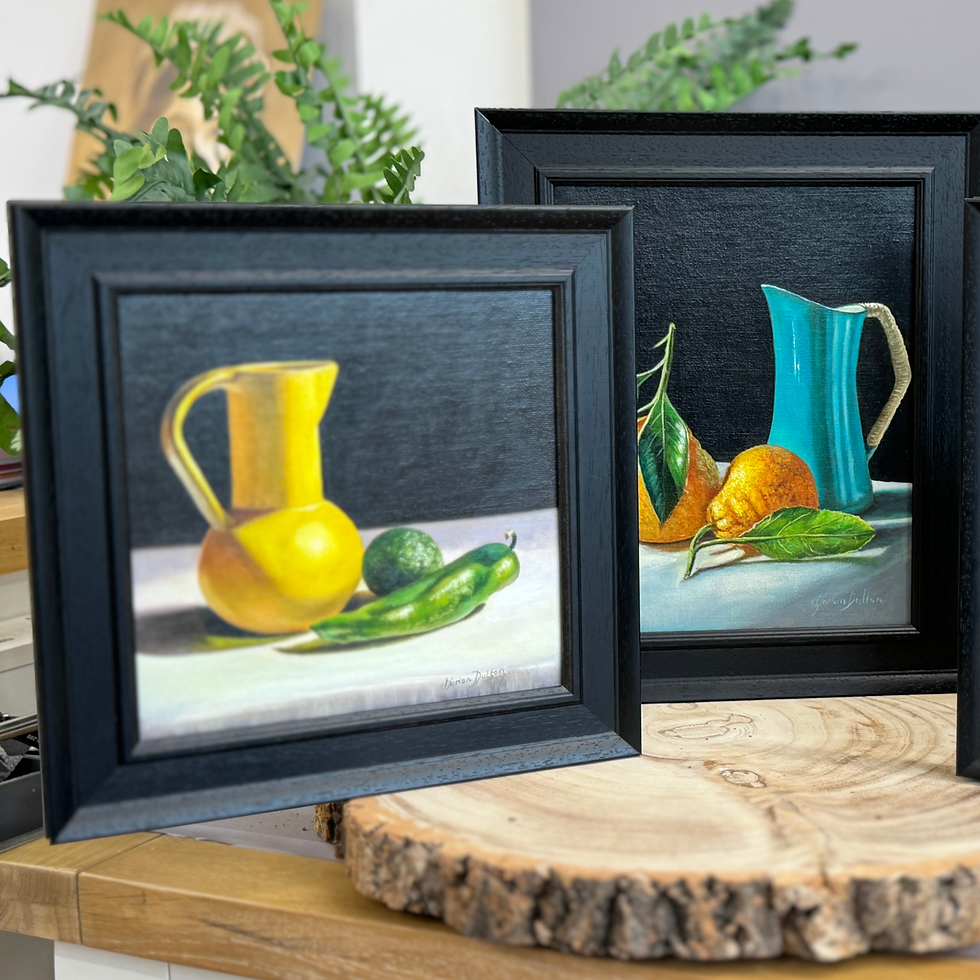 Thumbnail: The Fruitful Pitcher Trio | Original Oil Painting