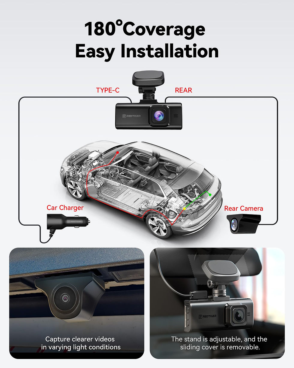 Thumbnail: REDTIGER F7N Elite 4K HDR Dual Dash Cam Front & Rear, Sony STARVIS 2 Sensor, ...