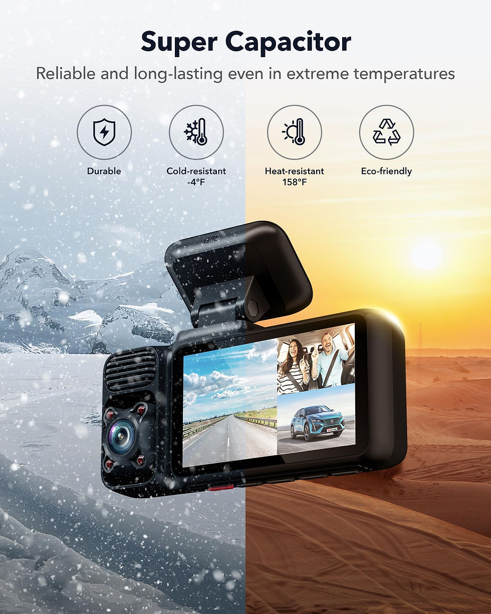 Thumbnail: REDTIGER F17 4K 3 Channel Dash Cam 5G WiFi Built-in GPS, Free 64GB Card, 2160...