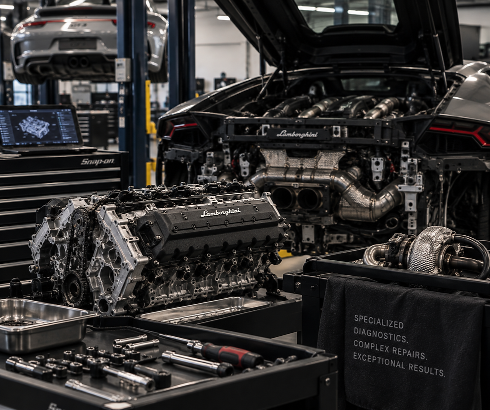 Lamborghini engine repair and our services.