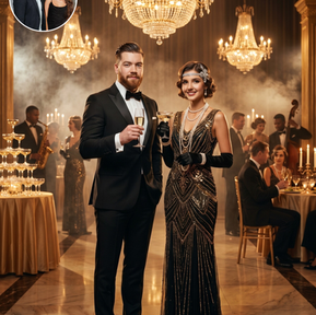 Retro inspired AI photo booth transformation for party guests