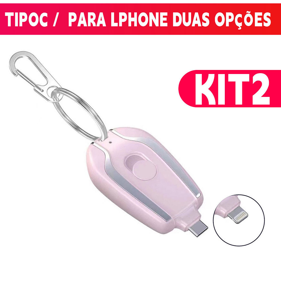 Miniatura: Power Bank Chaveiro 1500mAh Mini Carregador Portátil Recarregável Led Bateria 
