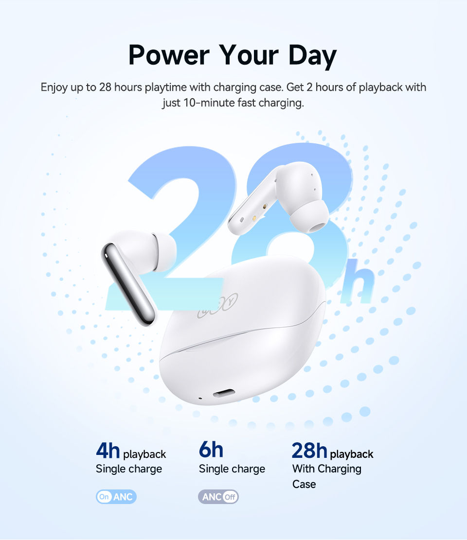 Miniatura: QCY Melobuds N50 ANC Bluetooth 5.4 Wireless Earphones Active Noise Cancellation 