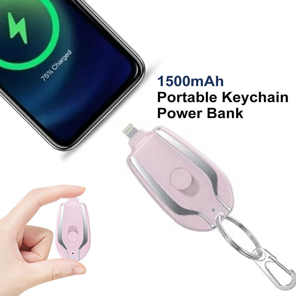 Miniatura: Power Bank Chaveiro 1500mAh Mini Carregador Portátil Recarregável Led Bateria 