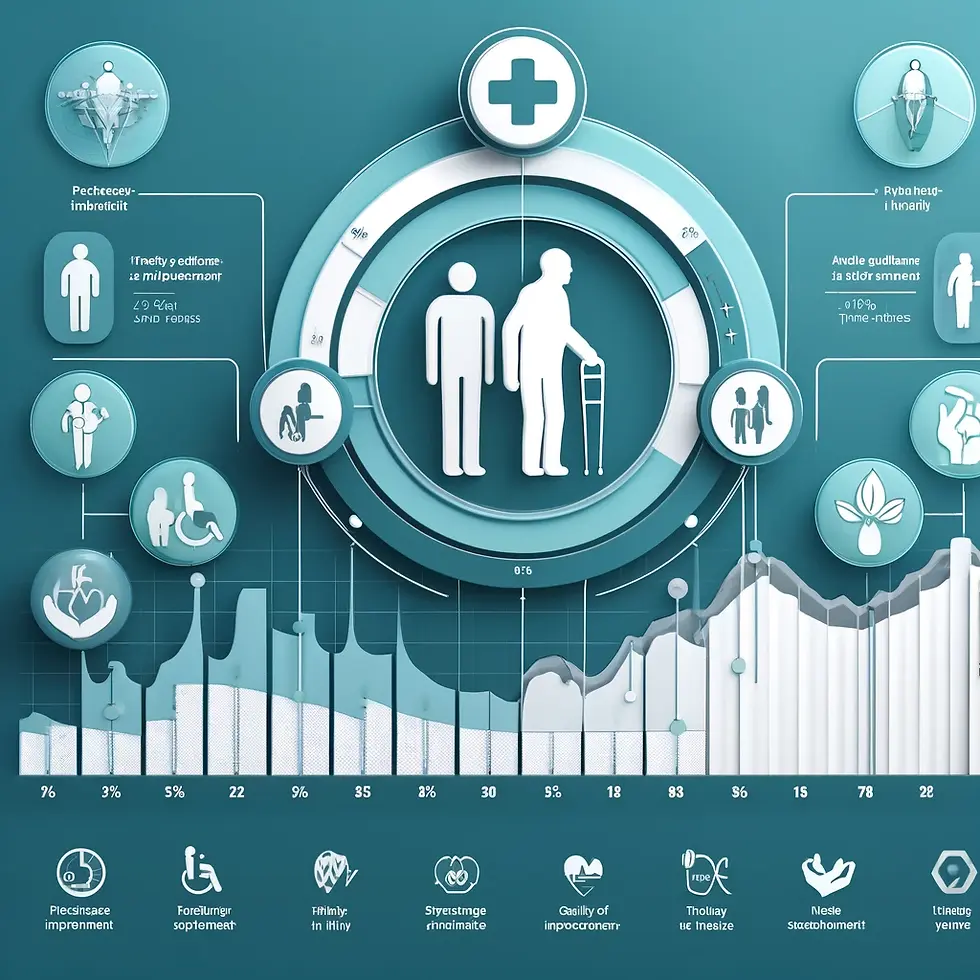 Grafico che mostra i risultati di uno studio sull’efficacia della fisioterapia.
