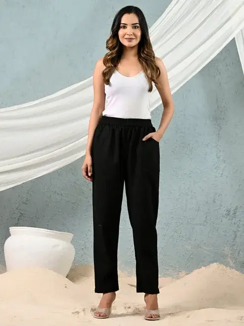 Thumbnail: Combo of 2 Black and Brown Trousers