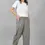 Thumbnail: Dark Grey Cotton Side Pocket Women Straight Cargo Pant