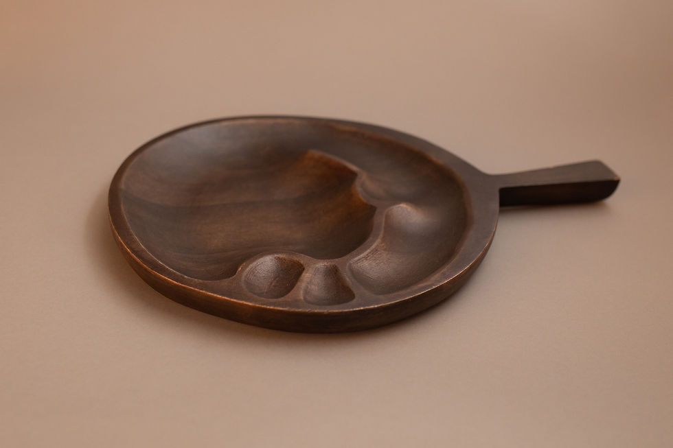 Thumbnail: Acacia Wood Serving Board w/ Handle, Black