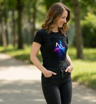 Miniature : Tee shirt col rond noir femme