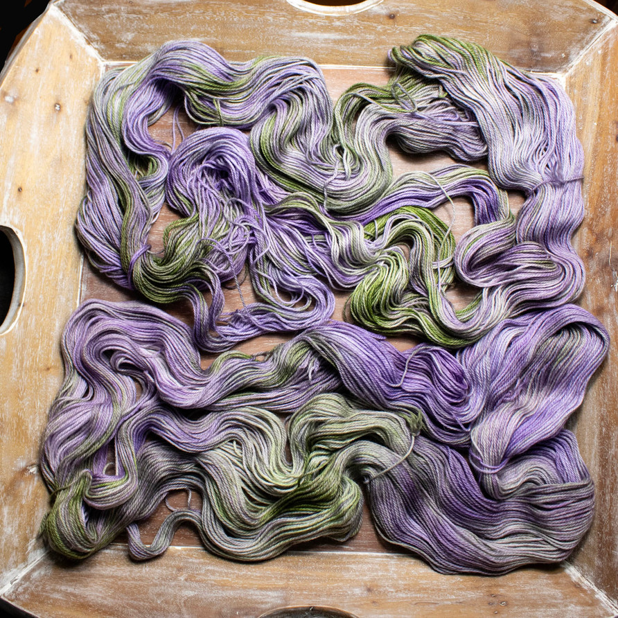 phat girlz fibre fingering weight wysteria stock photo