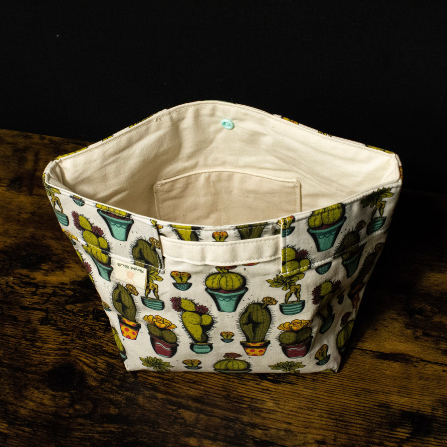 phat girlz fibre cactus buttz small bucket bag stock photo