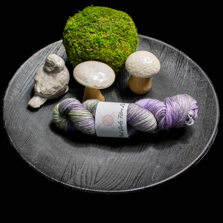 phat girlz fibre fingering weight wysteria stock photo