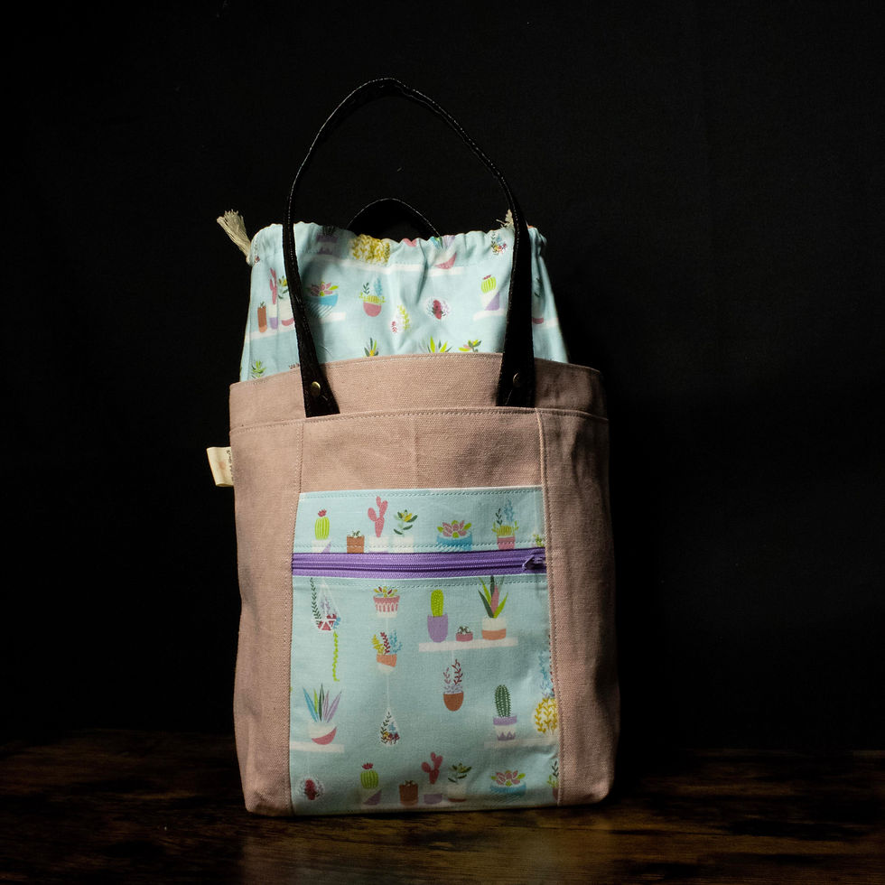 phat girlz fibre blue succulents project bag stock photo