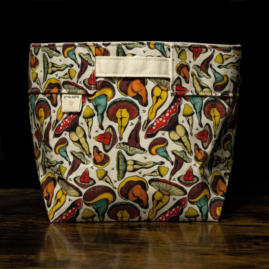 phat girlz fibre mushroom buttz small bucket bag stock photo