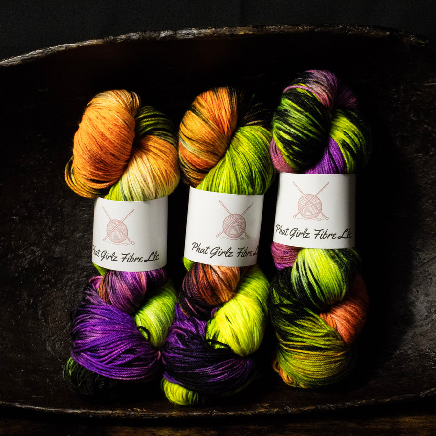 phat girlz fibre born in the 80's fingering weight superwash merino yarn stock photo