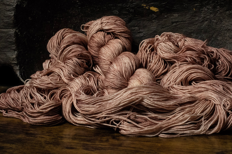 phat girlz fibre antique champagne fingering weight superwash merino stock photo