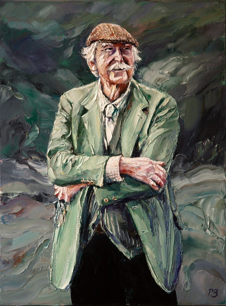 Portrait of Sir Kyffin Williams by David Porteous-Butler. Oil Painting on Canvas