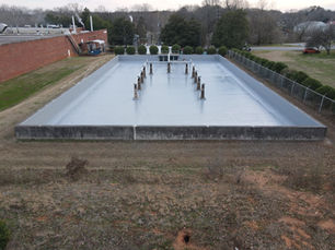 epoxy coating on a fire pond repair project