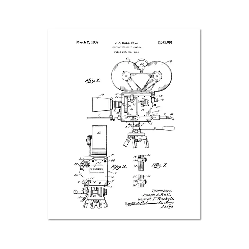 Thumbnail: Camera Patent Vintage Poster Canvas Art Prints