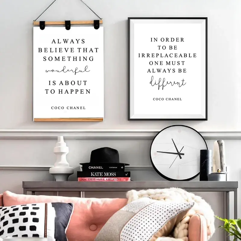 Thumbnail: Coco Quotes Fashion Poster Print Minimalist Art Canvas Painting